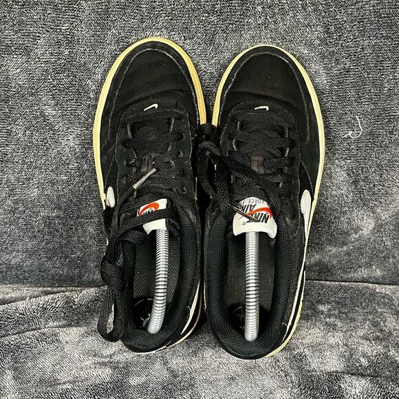 NIKE Air Force 1 Sneaker Black Suede/white Vintage Look  Youth 5.5 - Picture 5 of 8